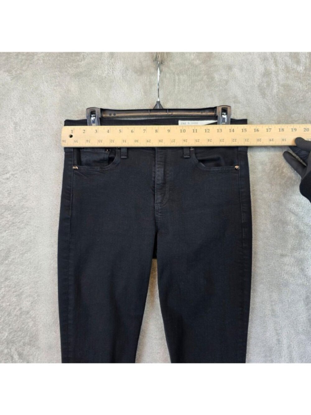 Rag & Bone Cate Mid-Rise Skinny Jeans Womens 28 Black Dark Wash Stretch Denim - Picture 6 of 13